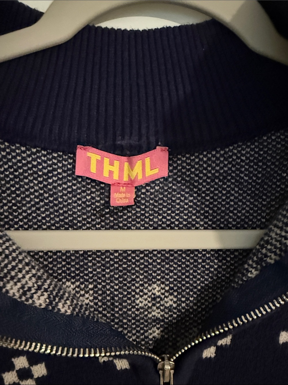 THML Navy Horse Intarsia Half-Zip Cowl Sweater - Picture 4 of 7